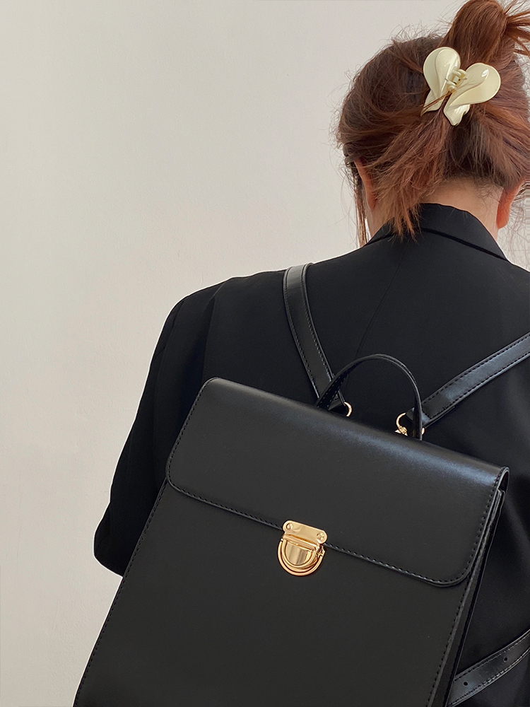 Borsa a doppia spalla, zaino JK, nicchia, nero, college femminile semplice stile giapponese, nero versatile_voghion.com