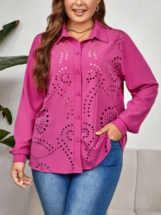Women's elegant hollow shirt loose and comfortable tops for women_voghion.com