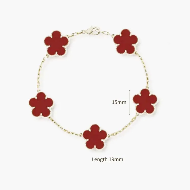 Bracelet de créateur classique trèfle mode fleurs bracelet pour femme hommes or argent option 19 couleurs qualité supérieure femmes_voghion.com