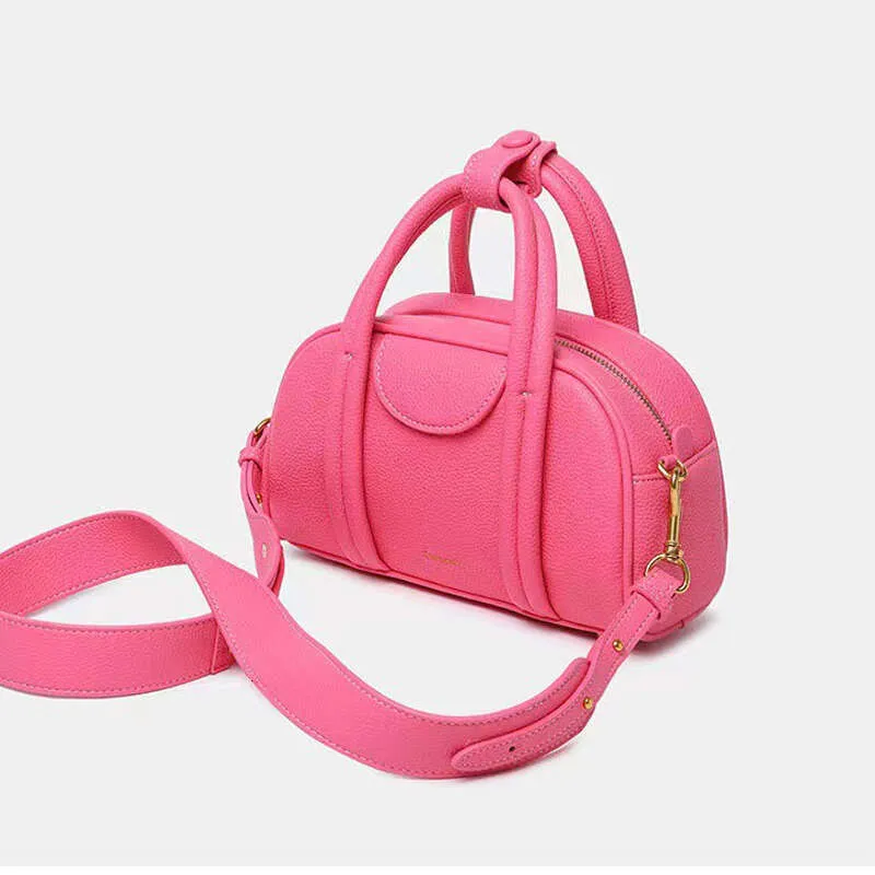 Markendesign Bowg Echtes Leder Boston Bag Mode Pendeln Umhängetaschen Einfarbig Frauen Handtasche_voghion.com