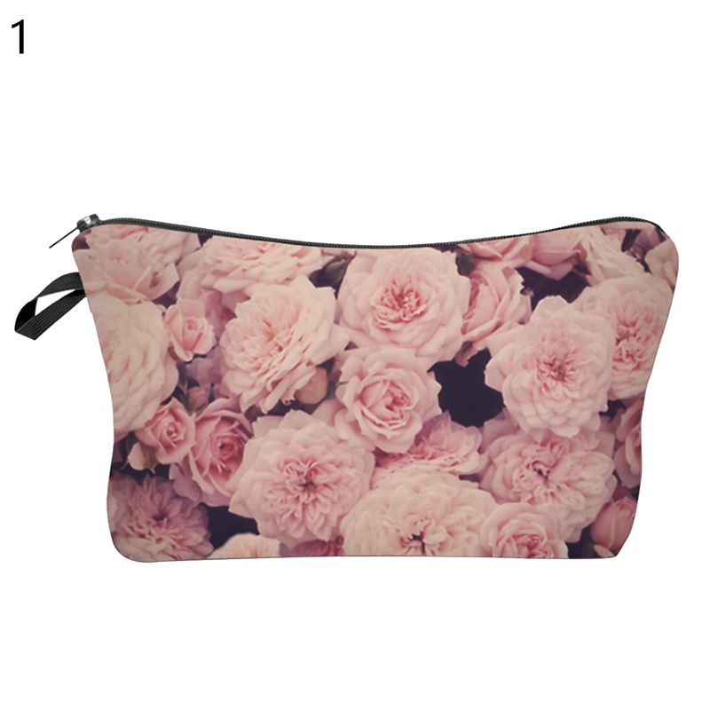 Lihao Duurzame rits ophanggat cosmetische rozenbloemprint grote capaciteit toilettas voor vakantie- 1_voghion.com