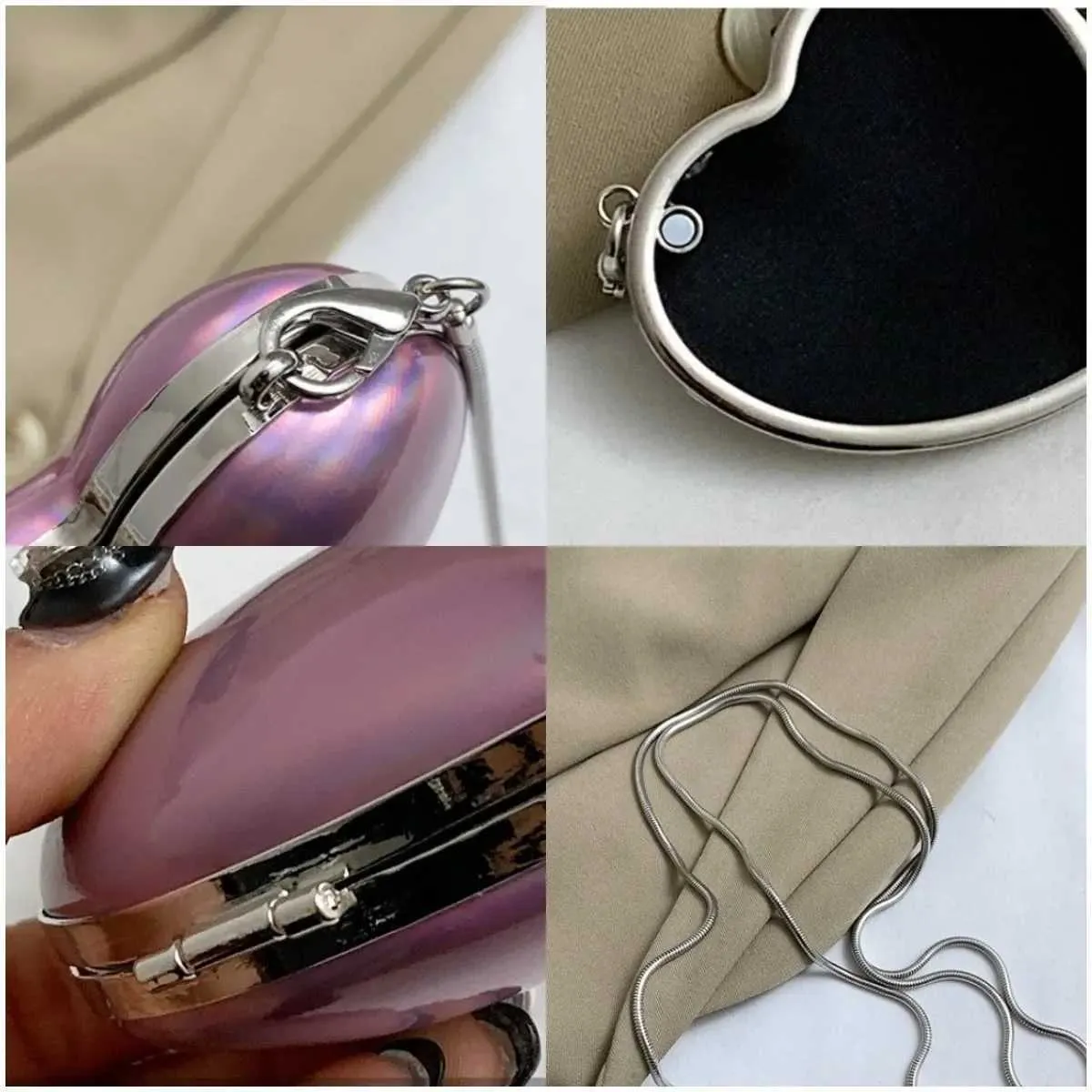 Herzform Mini-Geldbörsen Mode Splitter Damen Abend Party süße Schultertasche Umhängetaschen klein_voghion.com