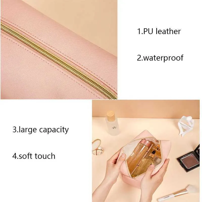 Trousse de toilette et de maquillage portable en cuir PU Saffiano imperméable avec broderie personnalisée Y241023_voghion.com