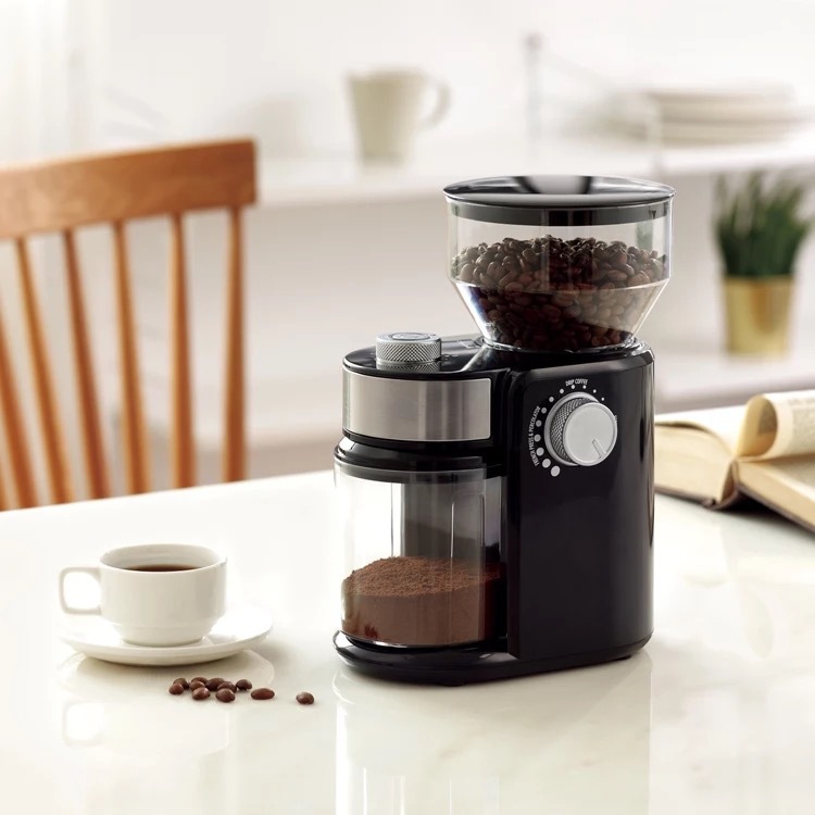 Bean grinder flat burr coffee grinder adjustable thickness cup size grinder_voghion.com