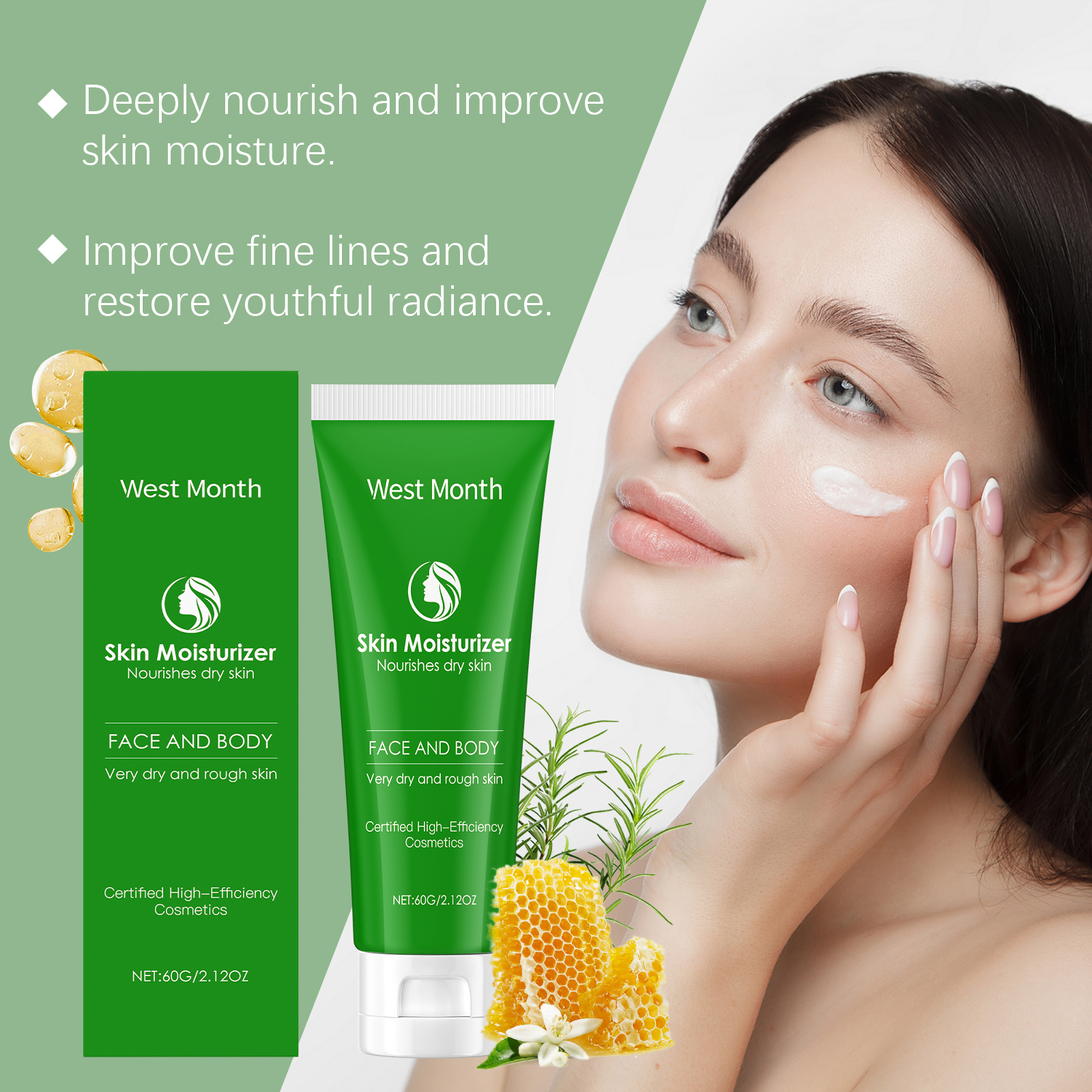 West&Month Moisturizing Moisturizer Gentle Moisturizing Facial Skin Repair Dry Moisturizing Moisturizing Face Cream_voghion.com