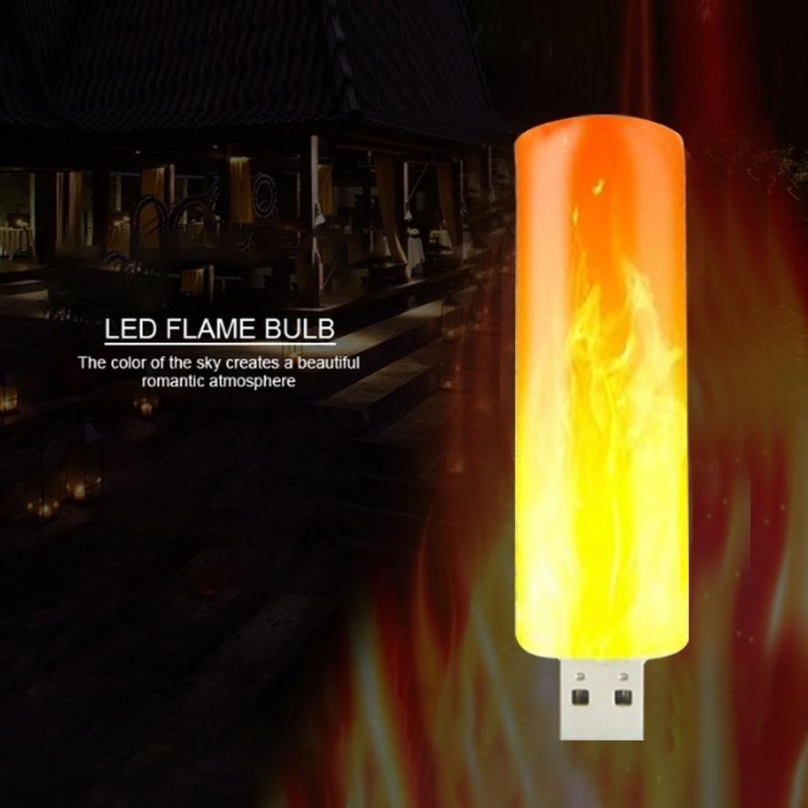 LED USB Atmosphere Light Flame Flashing Candle Lights Book Lamp for Power Bank Camping Lighting Cigarette Lighter Effect Light_voghion.com