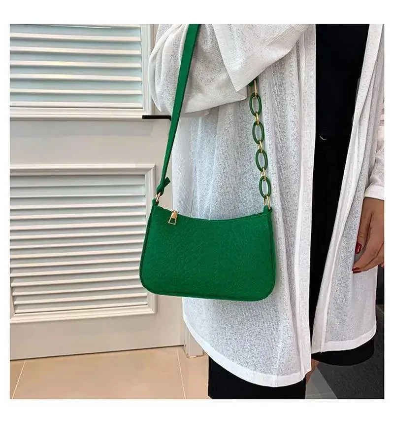 Portabel Handtasche Kontrastfaarweg Tasche Stylesch Ënneraarm Casual A Modesch Grouss Kapazitéit Dammetaschen_voghion.com