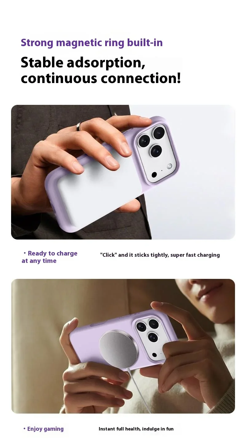 Slim Magnetic Liquid Silicone Phone Case For Iphone Pro Max Plus_voghion.com