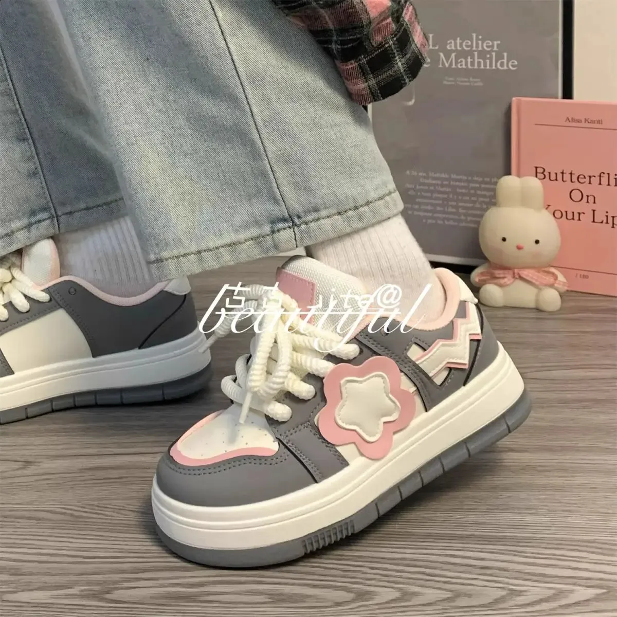 Kawaii Platform Sneakers Women Flat Sports Shoes Spring Summer Cute Casual Vintage Tennis Female Vulcanize White Korean_voghion.com