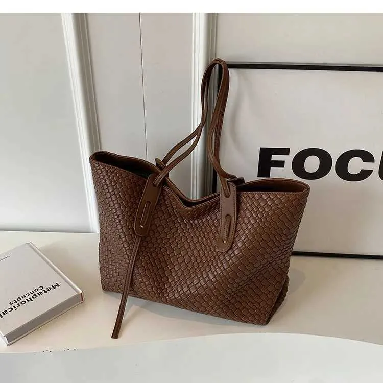Borse a mano di grande capacità per le donne 2023 inverno PU pelle tendenza moda borsa a tracolla laterale vintage shopper shopping ufficio_voghion.com