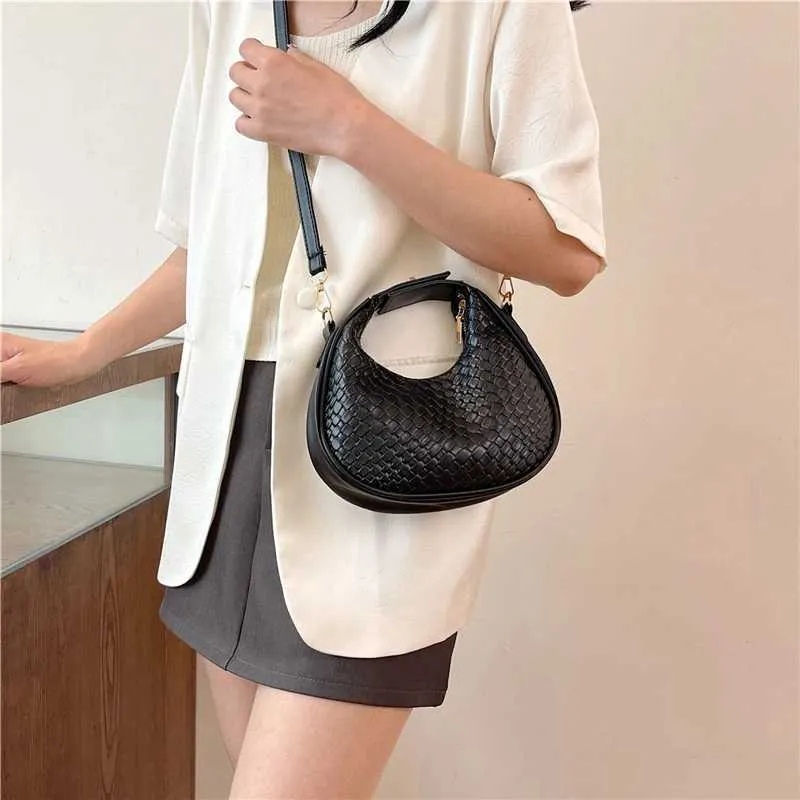 Borsa a tracolla da donna di alta qualità, nuova moda, design di nicchia, stile semplice, borsa a tracolla intrecciata da donna Ba241106_voghion.com