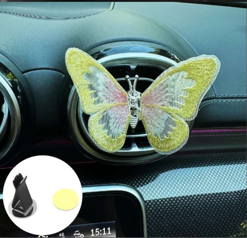 Farfalla mobile Centro Console Uscita Aria Auto Piccolo Ornamento Guarigione Serie Decorazione Interni Creatività_voghion.com