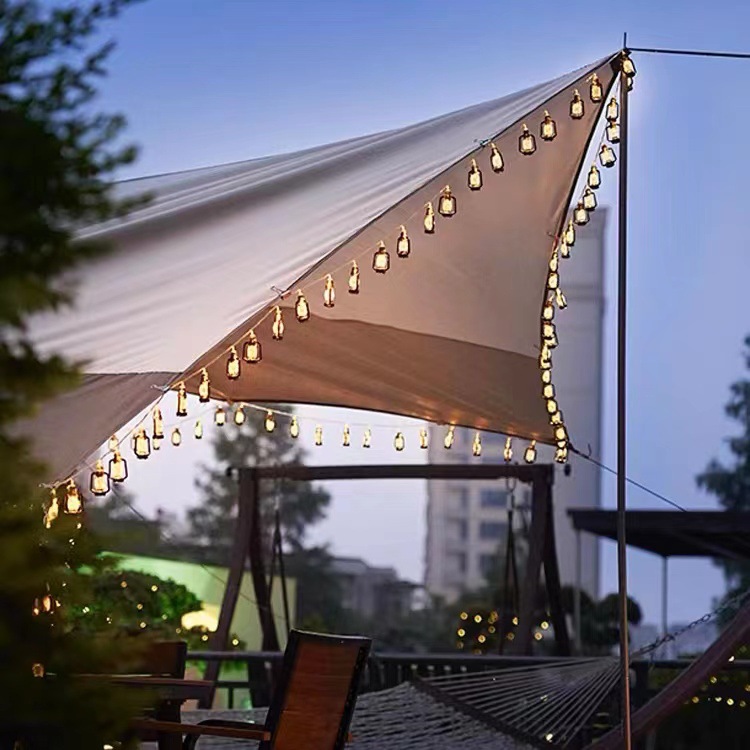 LED saulės šviesos stygos lauko vandeniui atsparios kalėdinės dekoracijos 30 lempučių retro kempingo palapinė girlianda sodo vakarėlio fėjos lempa_voghion.com