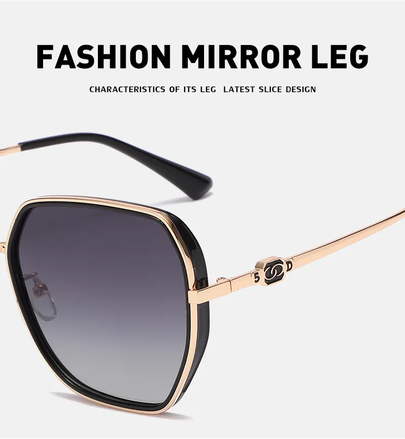 Sonnenbrille HD polarisierte Sonnenbrille für Frauen TR90 Trend Ins Net Rot Gleicher Absatz Große Unregelmäßige Linsen Brille Weiblich_voghion.com
