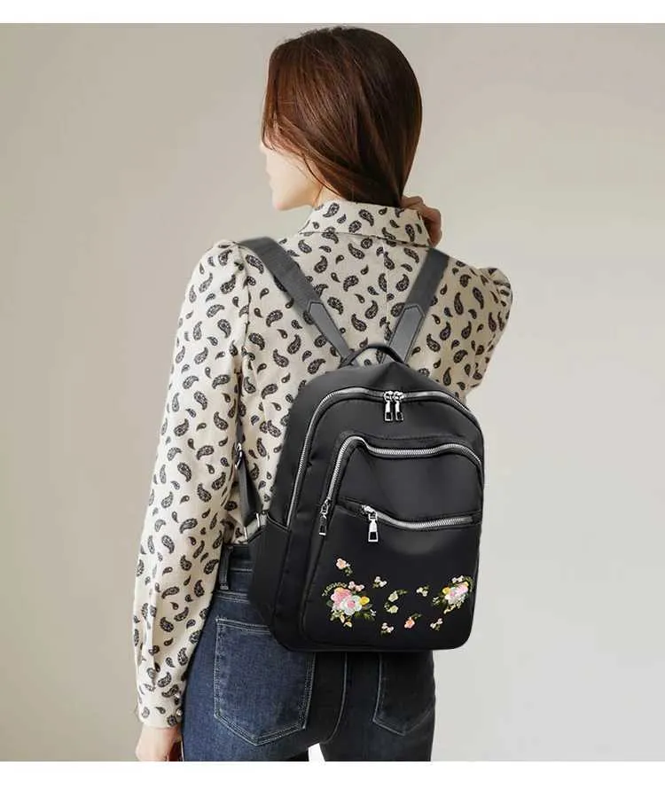 Sac à dos d'école pour adolescentes, sacs à bandoulière, Mochila Feminina, sacs à dos pour femmes, en nylon, imperméable, décontracté, pour femmes_voghion.com