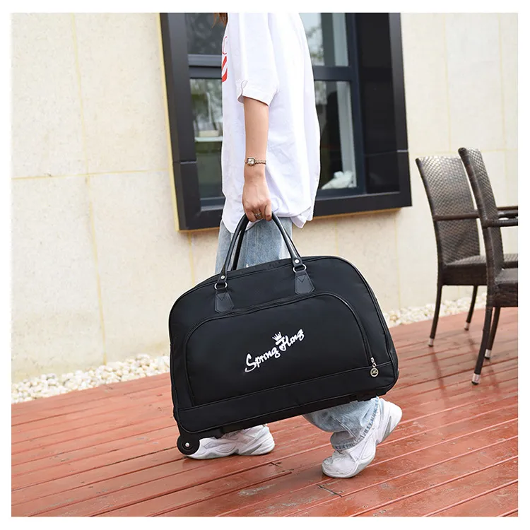 Large Capacity Trolley Handbag Foldable Thickened Wearresistant Boarding Case Home Storage Travel Convenient Bag_voghion.com