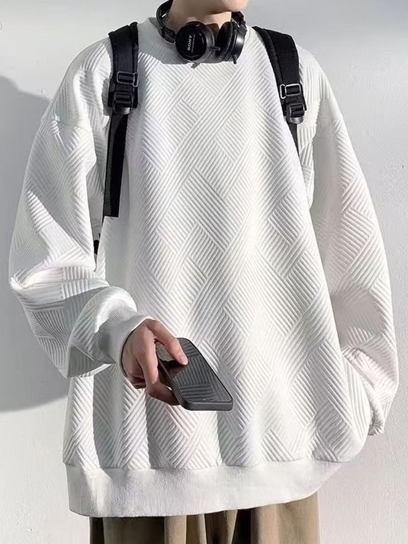 Huafu Ge Rundhals-Kapuzenpullover Frühling und Herbst trendige Marke in Übergröße neue Herren-Langarm-Kapuzenkleidung_voghion.com
