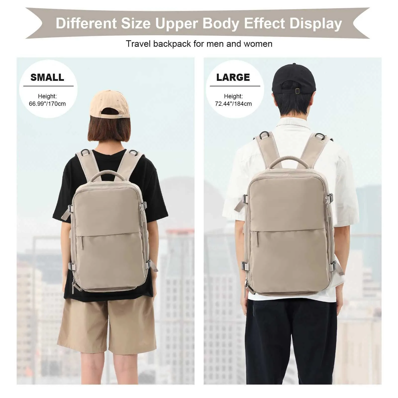 Reiserucksack für Männer und Frauen, 40 l, flugzugelassen, Handgepäck, Diebstahlschutz, Business-Laptop, großer Tagesrucksack, Weekender_voghion.com