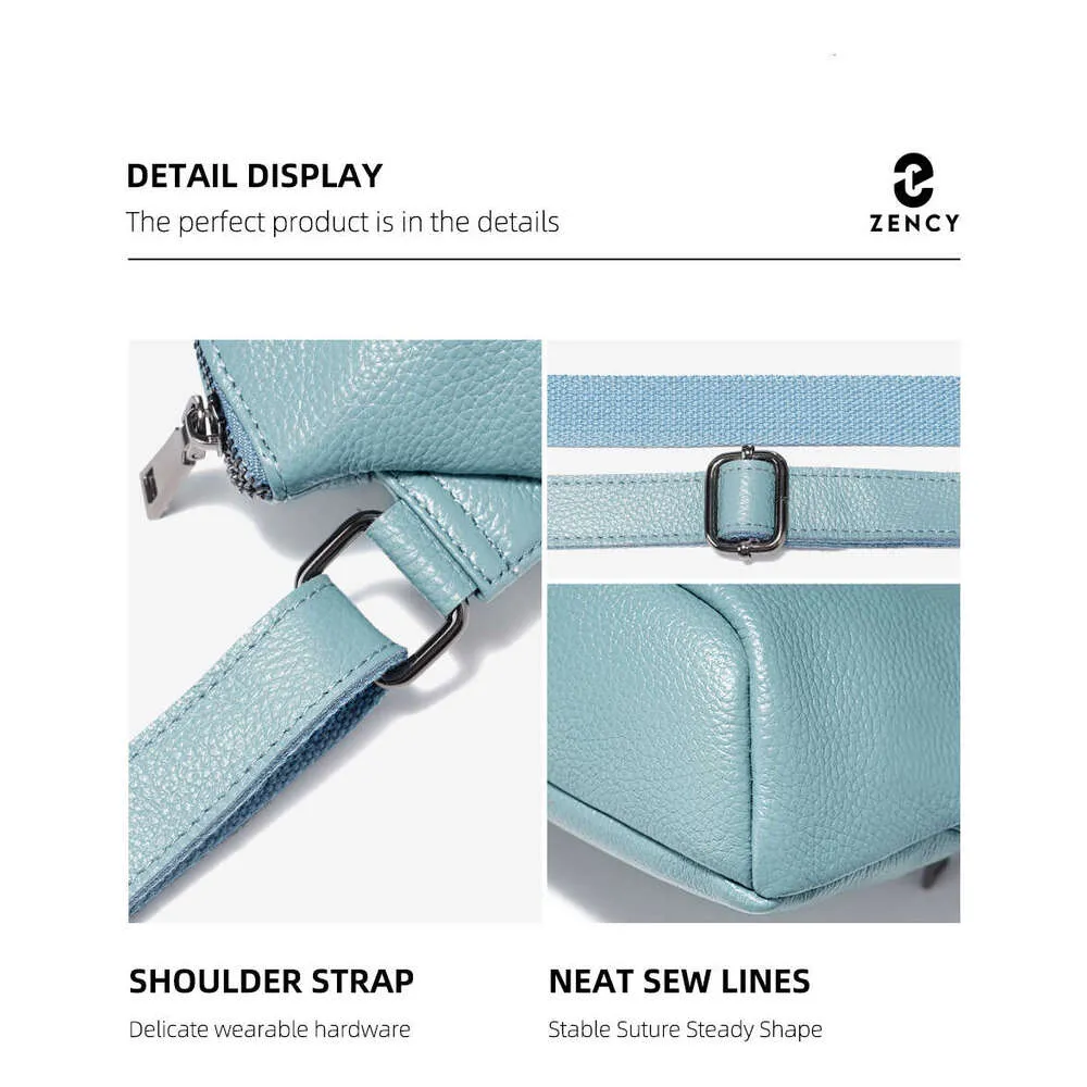 Zency Small Leather For Women Simple Casual Handba With Zip Pockets Adjustable Strap Shoulder Cross Body Purse Roomy_voghion.com