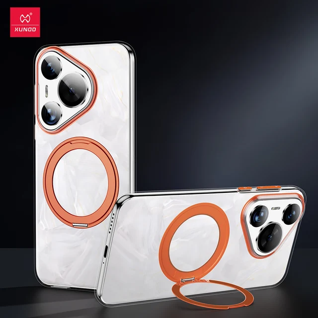 Xundd For Huawei P70 Pro Plus Pura 70 Ultra 360° Rotation Magnetic Holder Case Camera Protection Clear Phone Cover_voghion.com