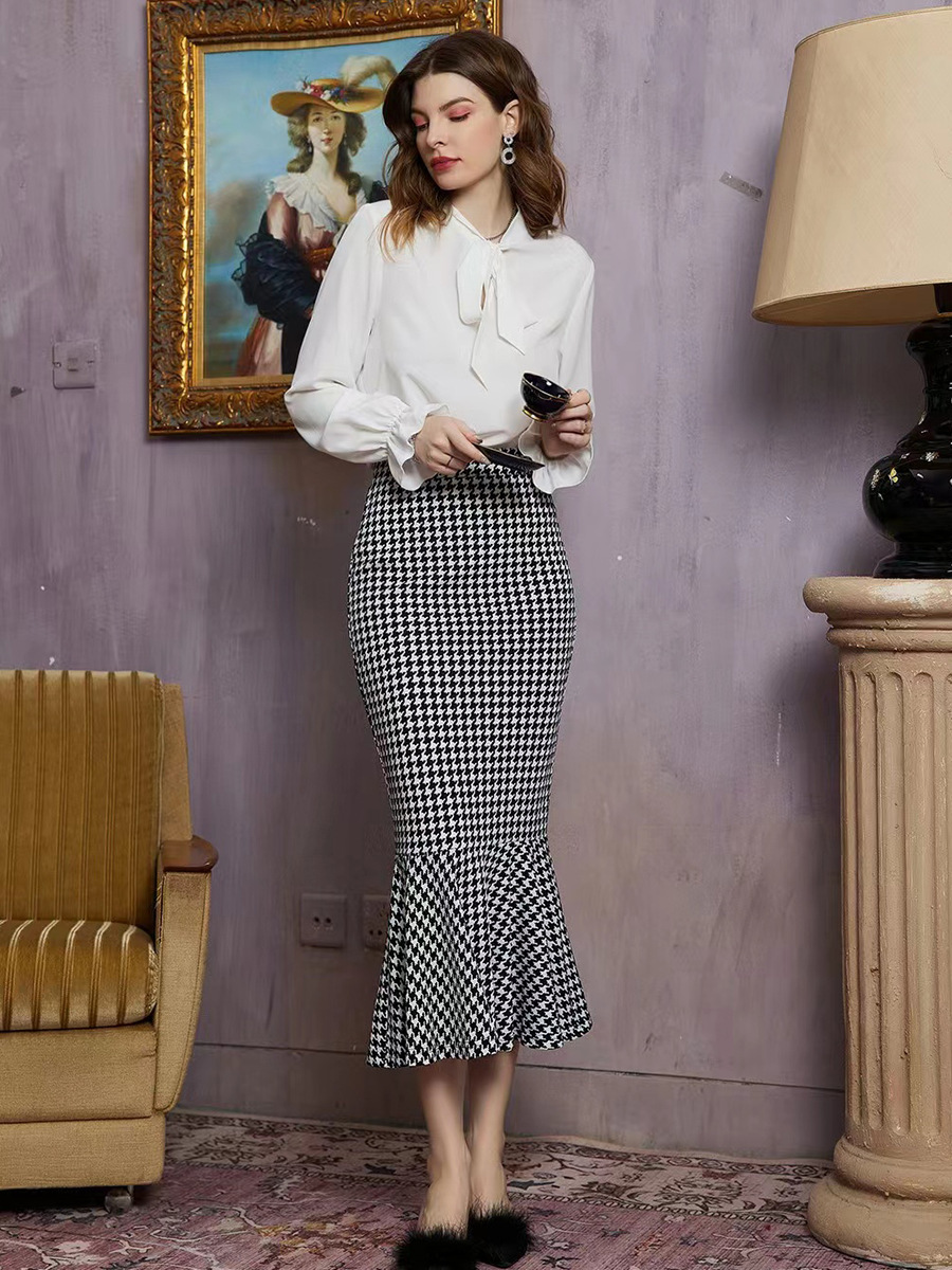Women's Slim Skirt High Waist Slimming Fishtail Package Hip A-Line Skirt_voghion.com