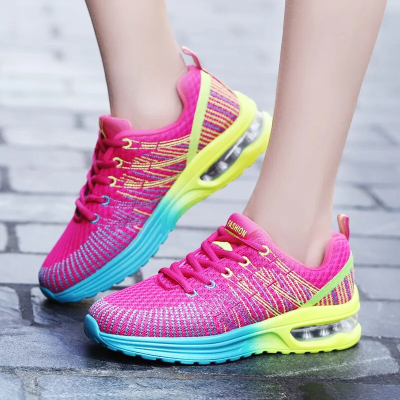 Corsa per le donne Scarpe da ginnastica da jogging elastiche per esterni con cuscino d'aria Scarpe sportive da tennis_voghion.com