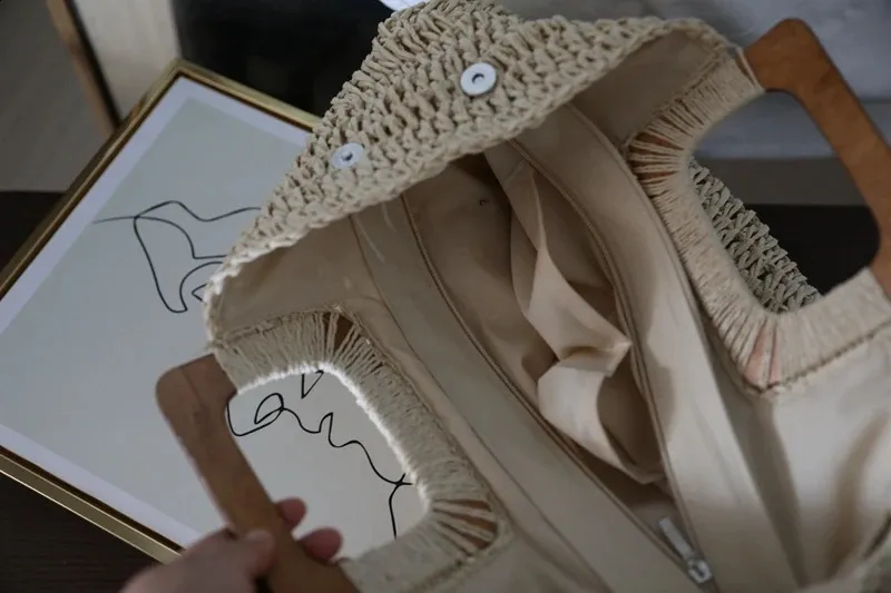 Handbag Tote Bag For Women Bohemian Summer Beach Straw Handbag_voghion.com