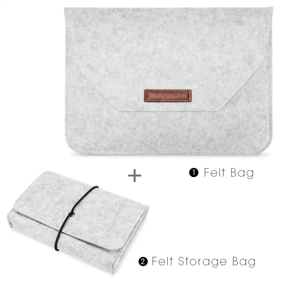 Laptoptasche aus Wollfilz, Hülle für 11, 12, 13, 15,6 Zoll Book Air Pro, Hülle für MateBook mit Mauspad oder Power Mini-Pack_voghion.com