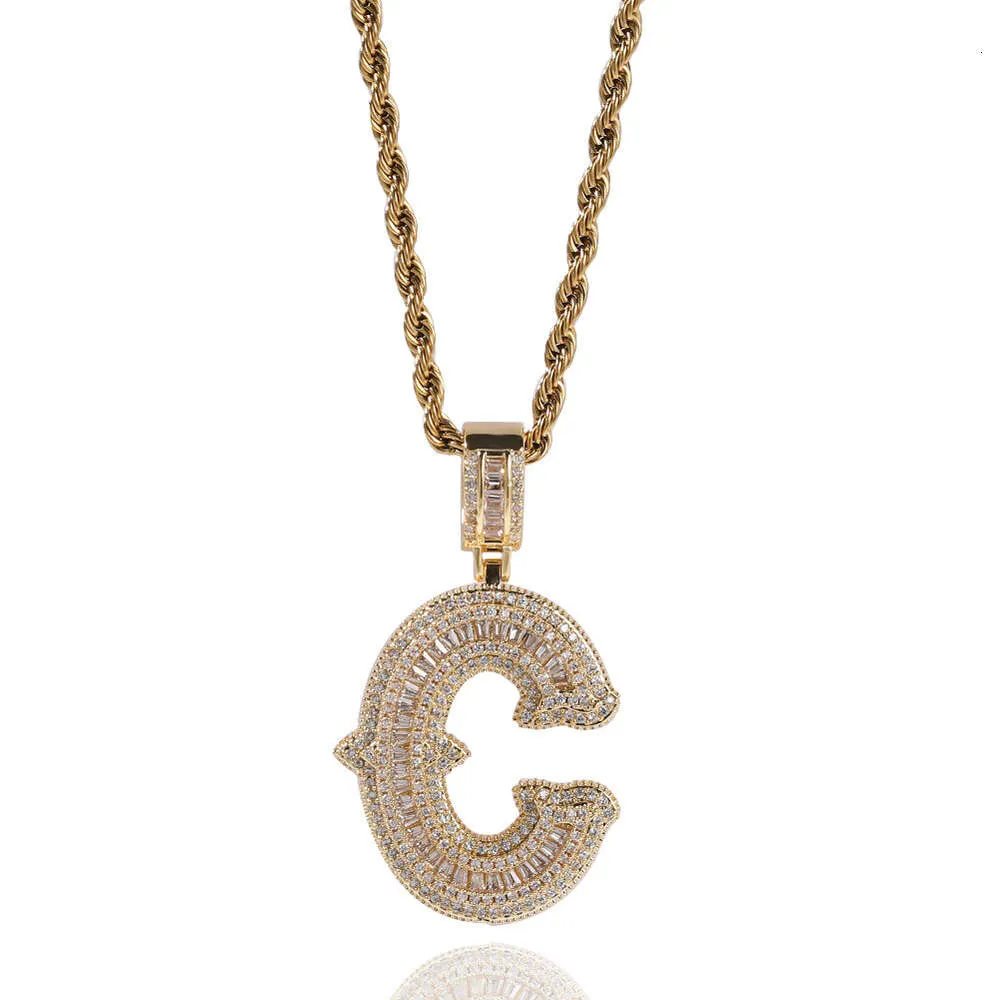 Collana con lettera Hip Hop, cristallo, spine di zucchero, rosa, gioielli, 26 lettere inglesi, GRA, moissanite, diamante, oro, argento sterling_voghion.com