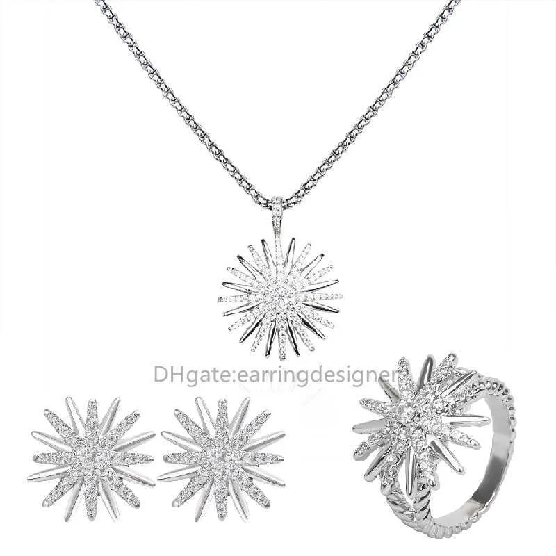 Suower Designer Jewelry Set For Women Cubic Zirconai White Gold Plated Brass Stud Earri Personalized Ring Necklace_voghion.com