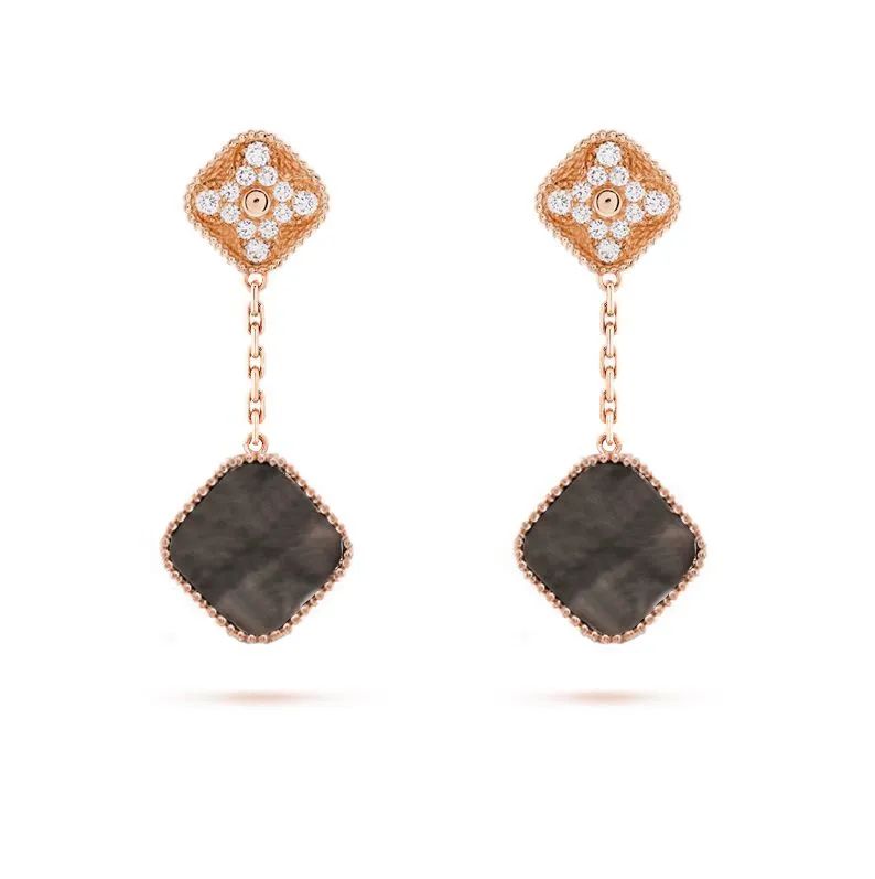 earring Clover Designer Studs Ear Clip Mother Of Pearl Mid Size 1.5cm Ladies Earring Sterling Sier Ear Ring For Women_voghion.com