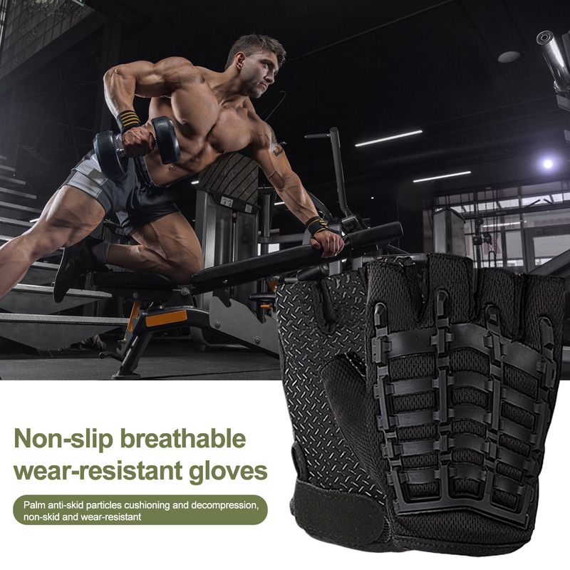 SportLife 1 Paar Fiess Halbfinger-Trainingshandschuhe, atmungsaktiv, Sporthandschuhe mit Handgelenkschutz, Gymnastikhandschuhe_voghion.com