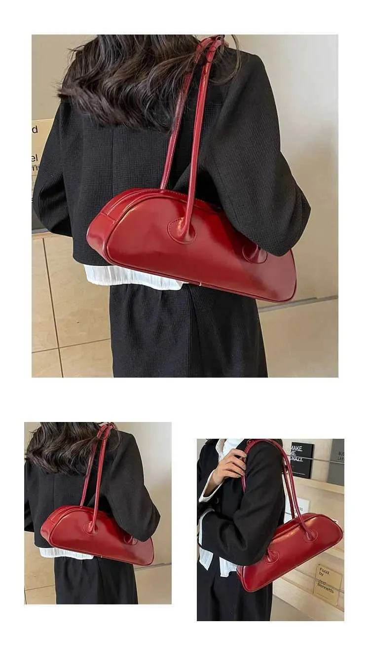 Sac à aisselles en bâton français de grande capacité, version coréenne, tendance féminine, Xiaohongshu, même style, bandoulière simple, porté à la main_voghion.com