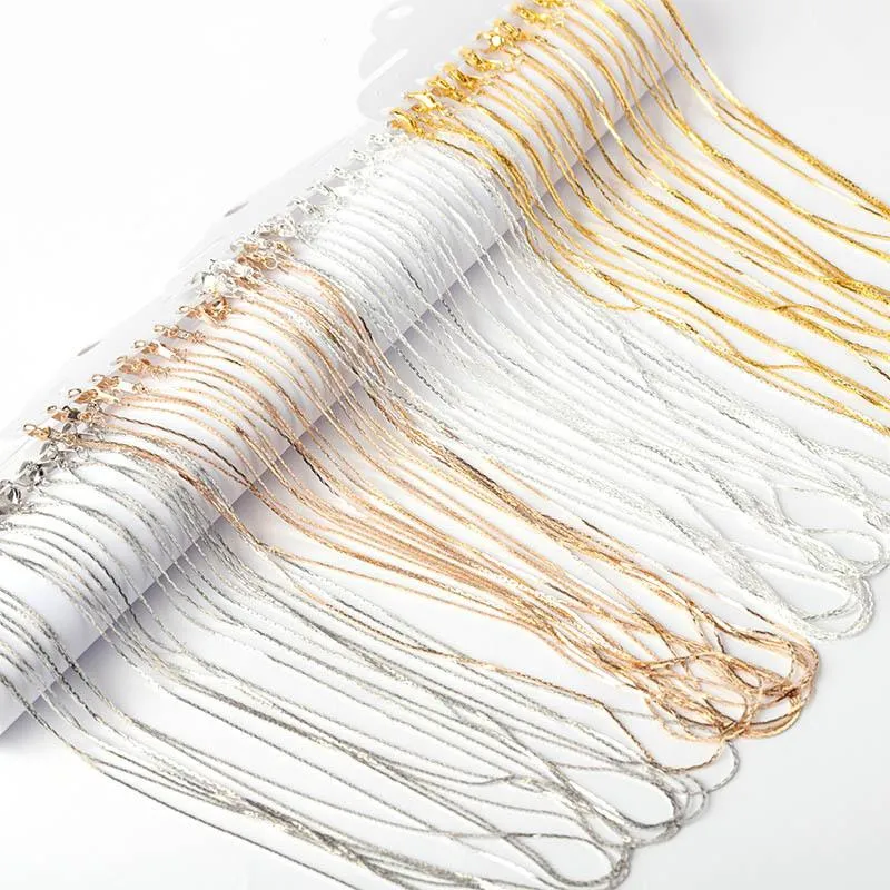 12 pz/set 1 mm chiusura a moschettone in metallo 42 cm lunghezza collana semplice catena fai da te gioielli oro rosa argento rodio colore_voghion.com