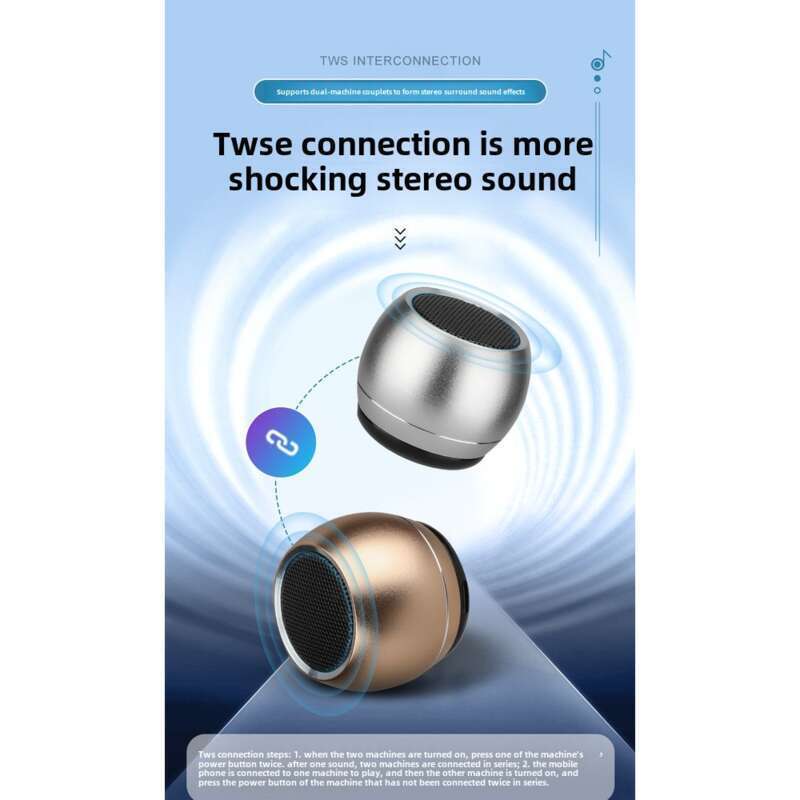Mini subfalante de metal, alto-falante Bluetooth portátil criativo para áreas externas_voghion.com