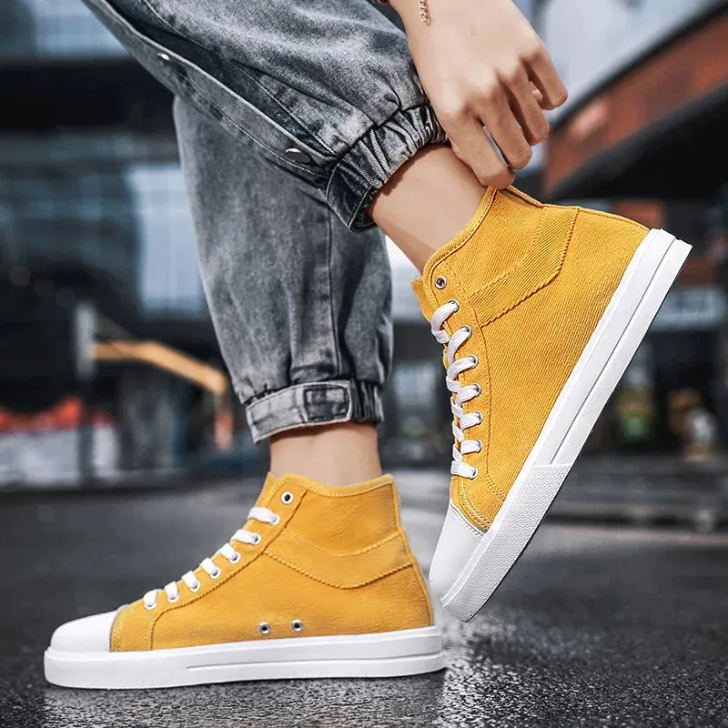 Sneakers Skateboarden Dames Heren Unisex Lichtgewicht Hoge Canvas Schoenen Koppels Wandelen Mannen Gig Maat 36-46_voghion.com