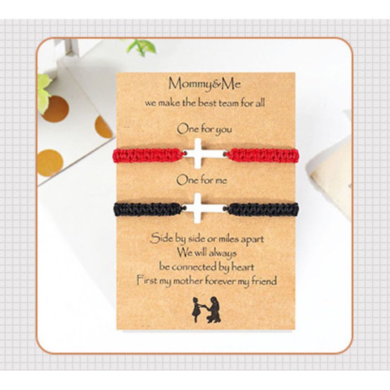 Braccialetto intrecciato a mano in corda semplice e alla moda, personalizzato e popolare, bracciale con croce in acciaio inossidabile, regali per la famiglia,_voghion.com