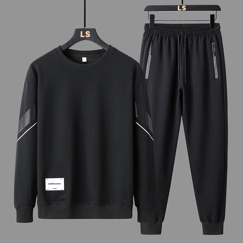 2024 Autumn/Winter New Casual Round Neck Hoodie Pants Men's Trendy Brand Sportswear Two Piece Set_voghion.com