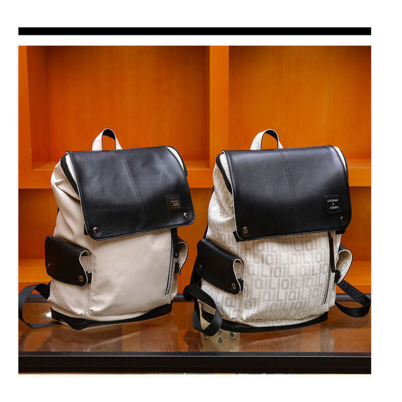 Nei Schëllerdag Casual Moudetrend Rees Wäiss Grousskapazitéit Härenrucksak, Tide Bag_voghion.com