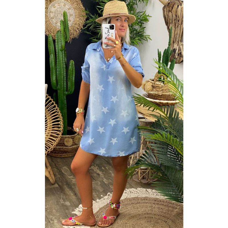 Women's factory direct sale cross-border women's clothing multicolor multi-size summer v-neck pullover short sleeve_voghion.com
