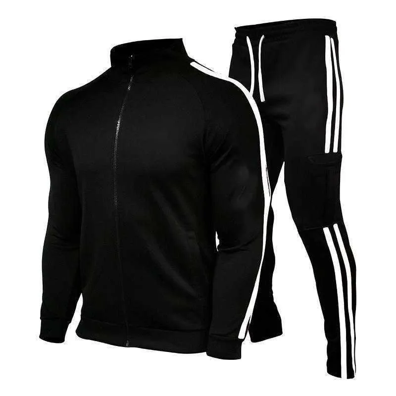 Men's New Mens Tracuits Sets Sweatshirt+sweatpants Tracuit Zipper Stand Collar Sports Suit Jogging Fiess Men_voghion.com
