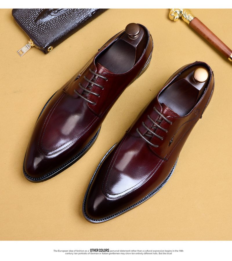 Scarpe Derby da uomo in pelle nera con lacci a punta, eleganti, da sposo, da cerimonia, da uomo, all'ingrosso_voghion.com