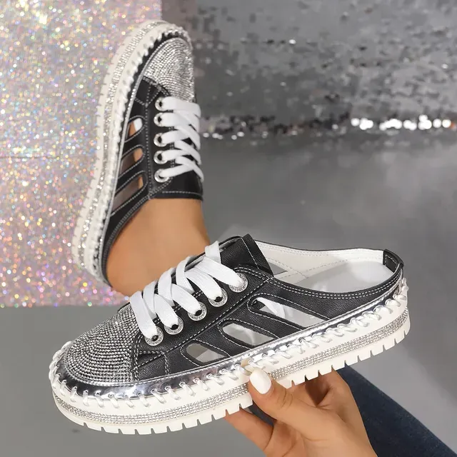 trend Woman Crystal Half Slippers For Women Flat Platform Comfortable Elegant Shoes Bg Women's Sandals 1b46 Platm_voghion.com