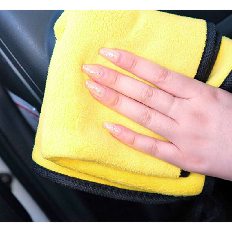 Superficie a doppio spessore per auto, pile di corallo assorbente, asciugatura rapida, pulizia, asciugamano per autolavaggio_voghion.com