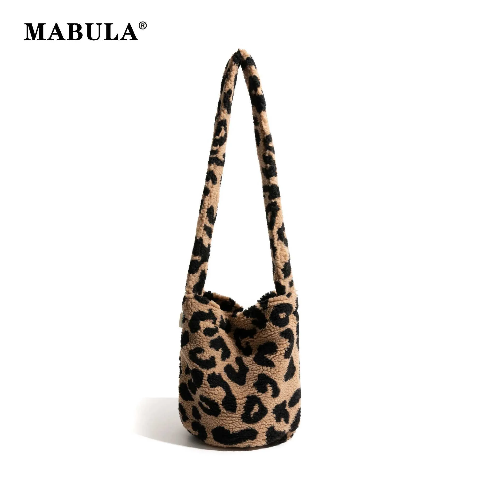MABULA Podzimní zimní jehněčí látka crossbody s leopardím vzorem a zvířecím vzorem, měkká teplá kožešinová stylová taška přes rameno pro dámy, každodenní použití, telefon_voghion.com