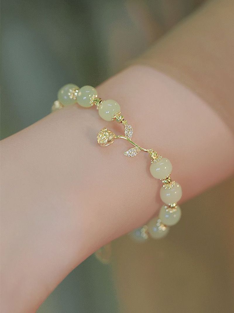 Rose Talk Imitieren Natürliche Hotan Jade Armband Ins Kleine Design Feeg Freund Einstellbare Hand_voghion.com