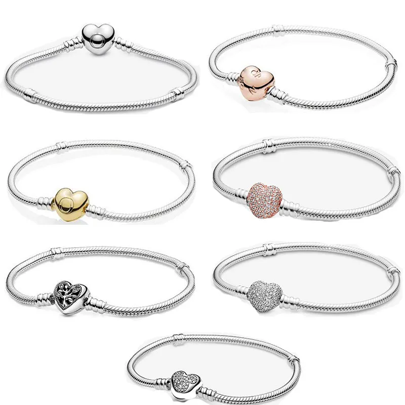 Heart Charm Bracelet With Sterling Silver And Crystal Elements_voghion.com