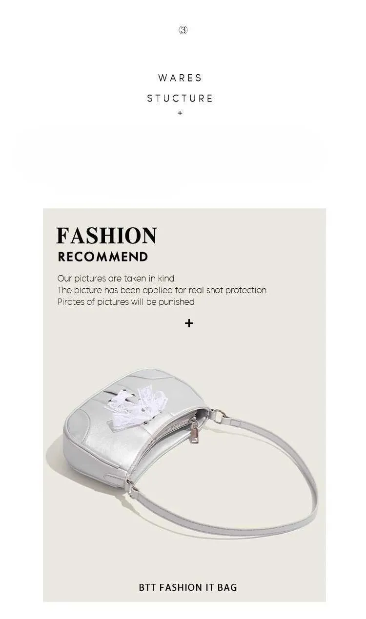 Dolce fondo con cinturino in pizzo e fiocco per donna, tendenza, monospalla, borsa a tracolla versatile e comunicativa_voghion.com