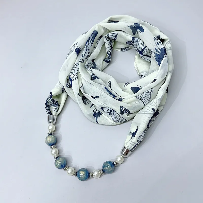 Neuer Perlen-Chiffon-Perlenschal für Damen, modischer Halswärmer für Herbst und Winter, Sonnenschutz für Frühling und Sommer, einzigartig_voghion.com