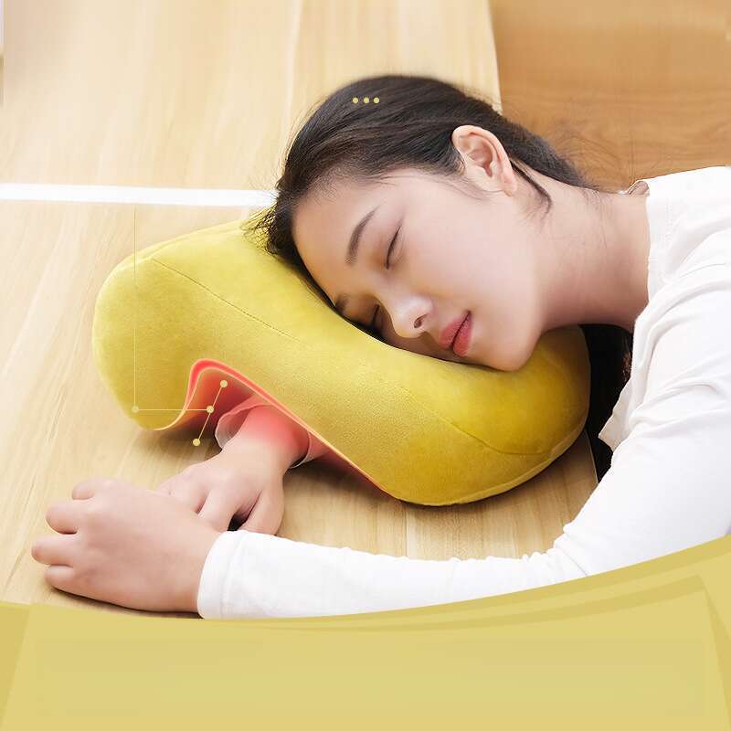 Office Artifact New Student Multifunctional Napping Pillow Flannel Solid Colour Pillow_voghion.com